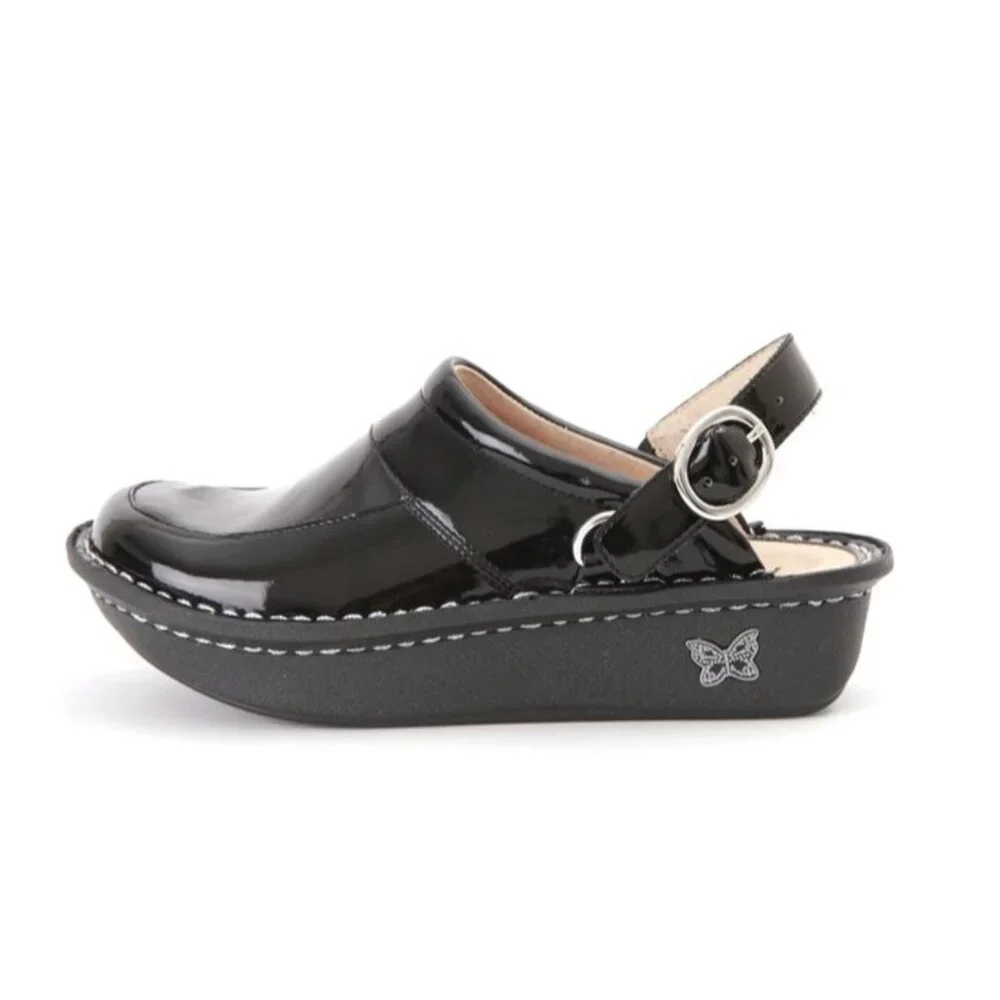 Alegria‎ 12 Kids Black Patent Clogs Mules Slides LOU 101 LOUISE Seville